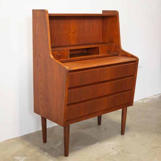 Wood Danish Teak Secretary Desk For Sale - Image 7 of 13