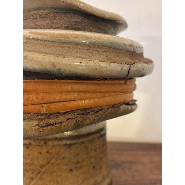 American American Studio Ceramic Vase With Cane Wrapping, by F. Carlton Ball For Sale - Image 3 of 6