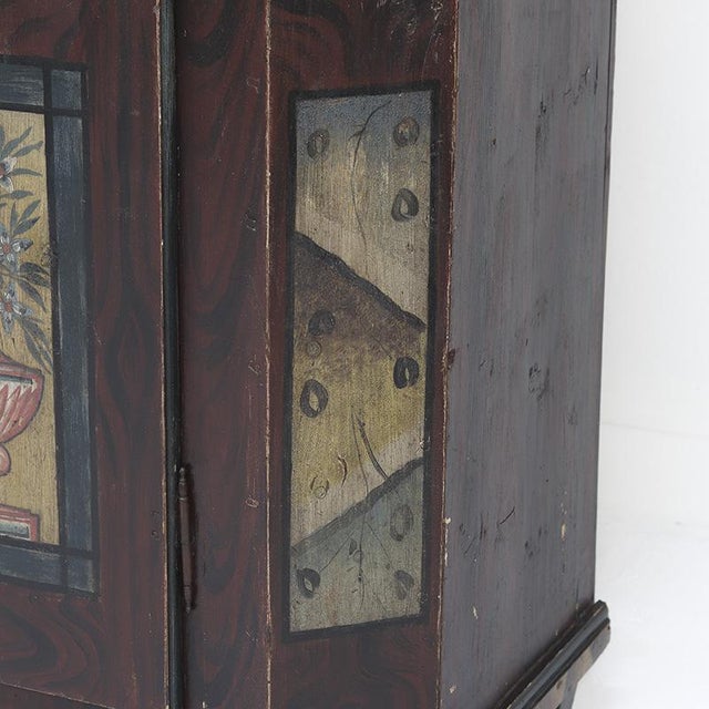 Antique bridal cabinet dating from 1844, originating from Franconia, Southern Germany. The heavy, weathered character and...