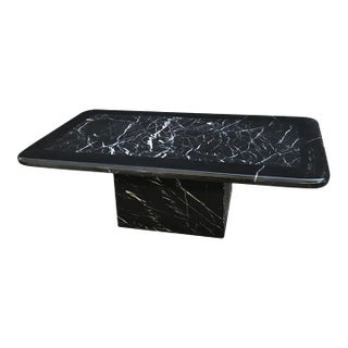 Postmodern Black Marble Coffee Table For Sale