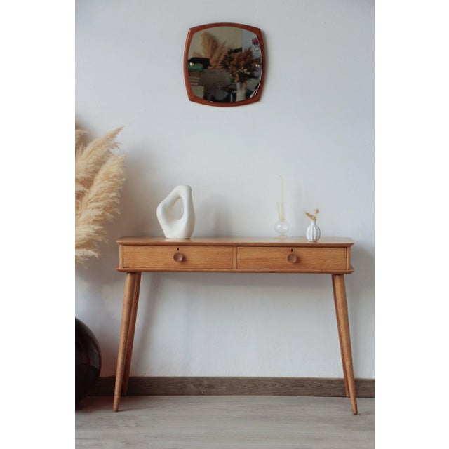 Vintage Console Table in Oak, 1960s For Sale - Image 11 of 15