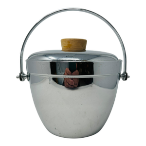 Vintage Very Rare 1940s Manning Bowman & Co. F750 Insulated Server | Usa Made Chrome Hot & Cold Ice Bucket With Original Glass Liner