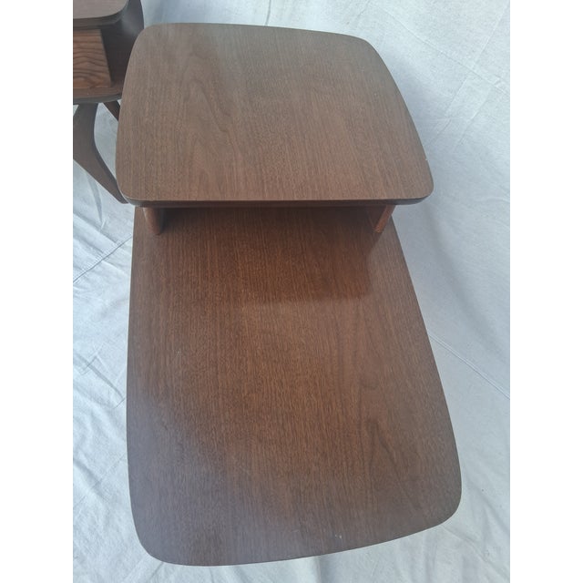 Mid Century Modern Adrian Pearsall Style 2 Tiered Step Side Tables -a Pair For Sale In Detroit - Image 6 of 11