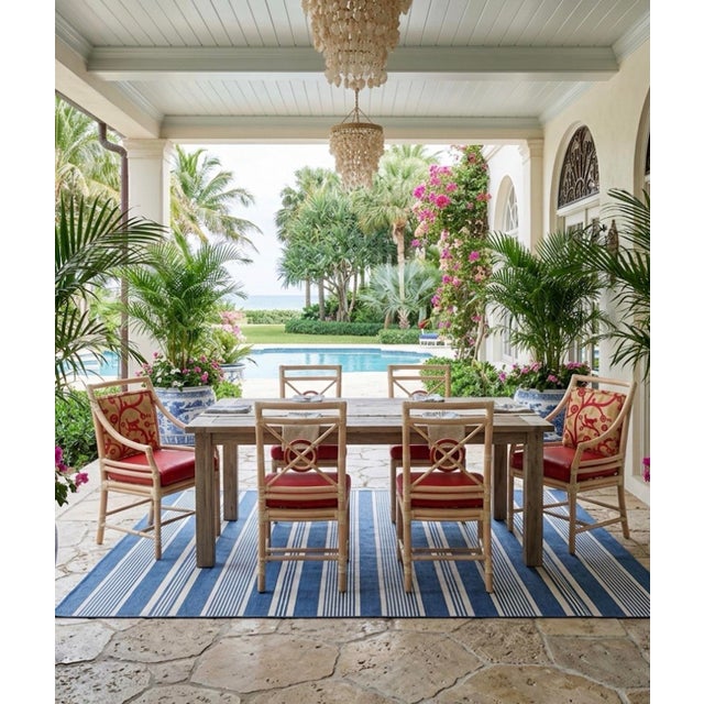 Set of Six McGuire Bamboo Target Back Dining Chairs For Sale - Image 10 of 11