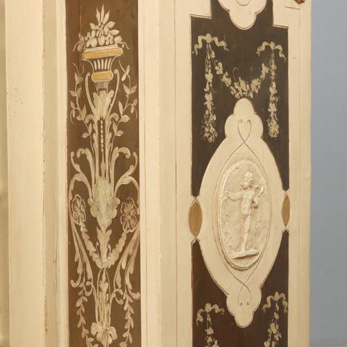 Antique Cupboards in Lacquered Carved Fir, Italy, 19th Century, Set of 2 For Sale - Image 9 of 15