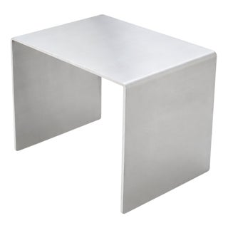 Brushed Aluminum Side Table by Veliento For Sale