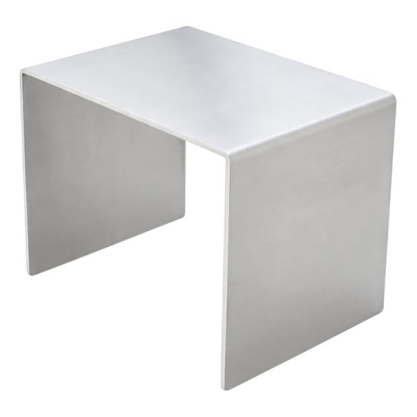 Brushed Aluminum Side Table by Veliento For Sale