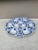 19th Century faience blue & white oyster plate signed J. Vieillard & Cie Bordeaux decorated with seaweeds. Large size....