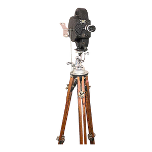 Early 20th Century Hollywood Movie Camera, Circa 1923, Fully Original With Geared Head and Maple Wood Tripod Legs
