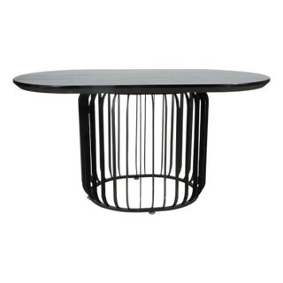 Vintage Modernist Steel Oblong Breakfast Table, Console or Center Table. For Sale