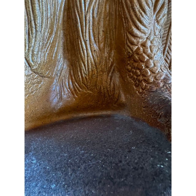 Pair of 23” Vintage Glazed Terra Cotta Federal Eagle Sculptures For Sale - Image 11 of 12