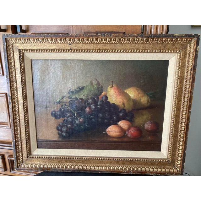 Important American Americana 1893 Painting Franklin Harrison Miller Sill Life With Grapes, Pears and Plums For Sale - Image 12 of 12