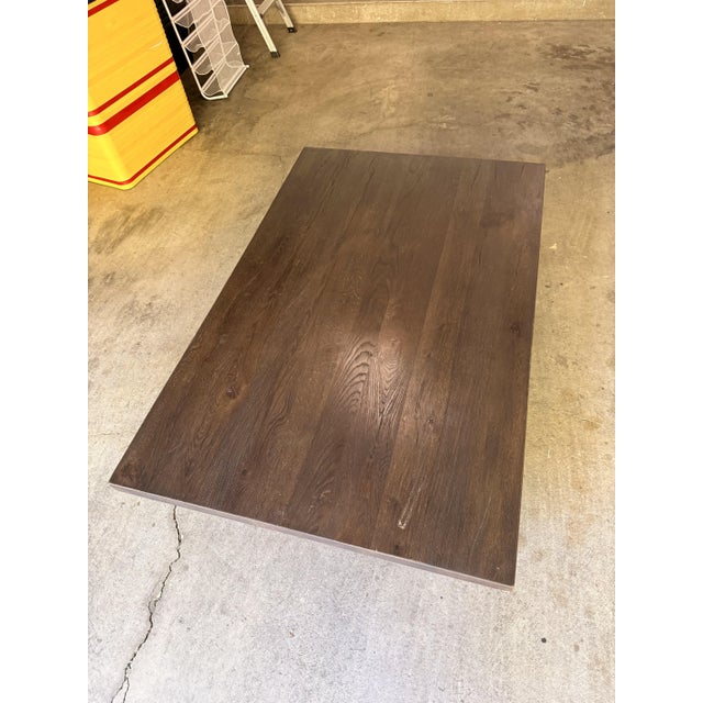 Wood Restoration Hardware Reclaimed Oak Plinth Coffee Table For Sale - Image 7 of 13