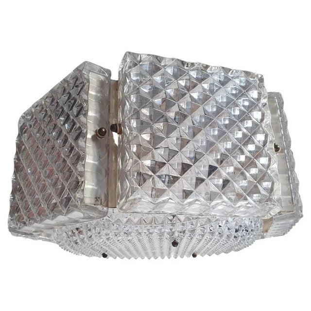 Mid-Century Swedish Chandelier attributed to Orrefors Sweden, 1960s For Sale - Image 9 of 9