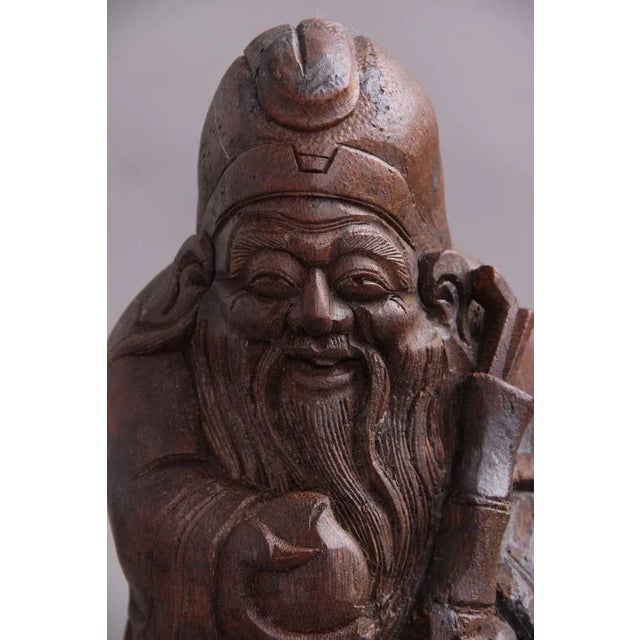 Chinese Religious Figure in Light Wood, 1960s For Sale - Image 4 of 7