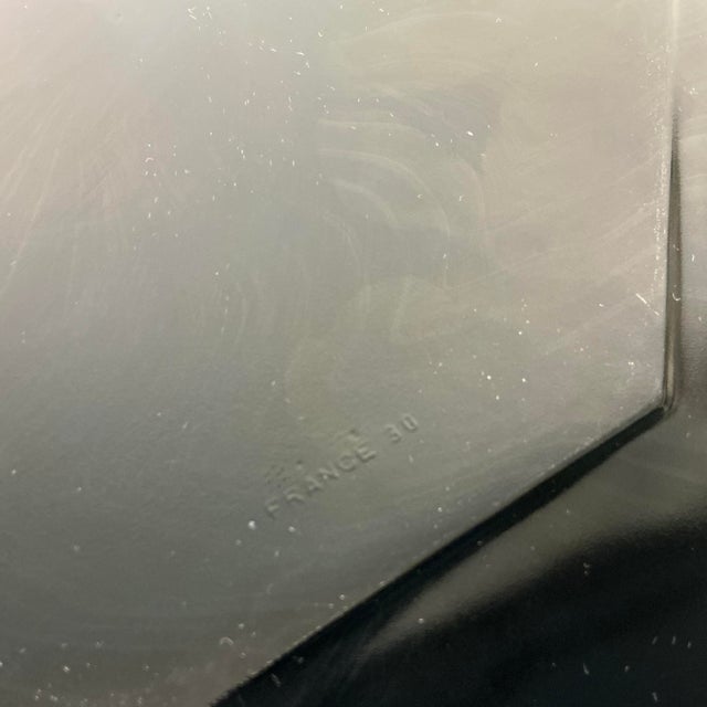 1980s Postmodern Contemporary French Black Glass Dinner Plates - Set of 4 For Sale - Image 10 of 11