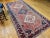 Vintage Persian Shiraz Tribal Area Rug, Handwoven Geometric Pattern, Rust Red & Navy, 5’ X 10' For Sale In Chicago - Image 6 of 12