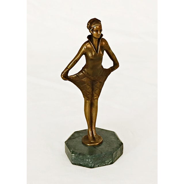Bronze Lady in a Harlequin Costume from Josef Lorenzl, 1920s For Sale - Image 4 of 11