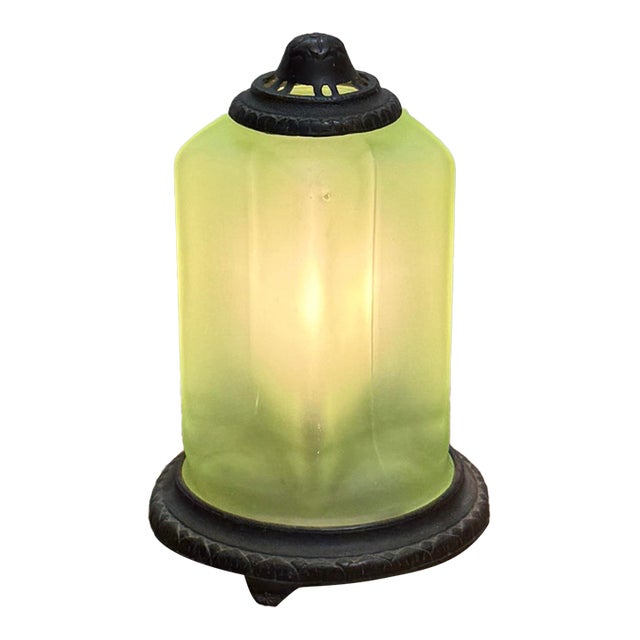 1930s Art Deco Leviton Frosted Glass Star Lantern, Stamped For Sale