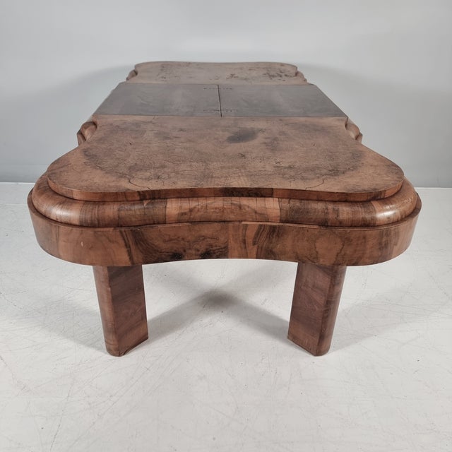 Brown Art Deco Wood Table, 1940s For Sale - Image 8 of 14