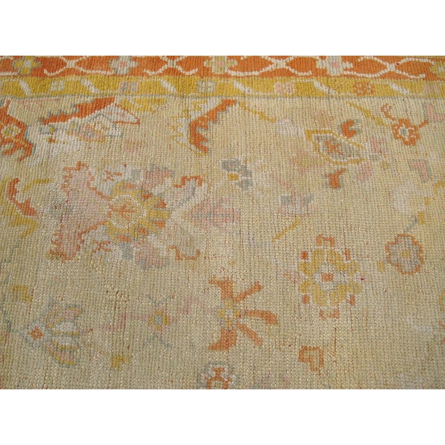 Textile Galerie Shabab Collection Early 20th Century Handmade Turkish Oushak Gallery Carpet For Sale - Image 7 of 10