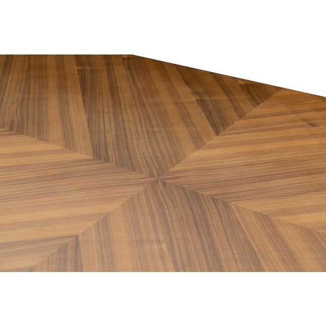 2010s Modern Greg Sheres Style Walnut and Bronze Dining Table For Sale - Image 5 of 5