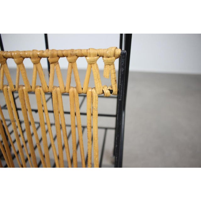 Black Mid-Century Rolling Magazine Rack Cart, Former Czechoslovakia, 1970s For Sale - Image 8 of 11