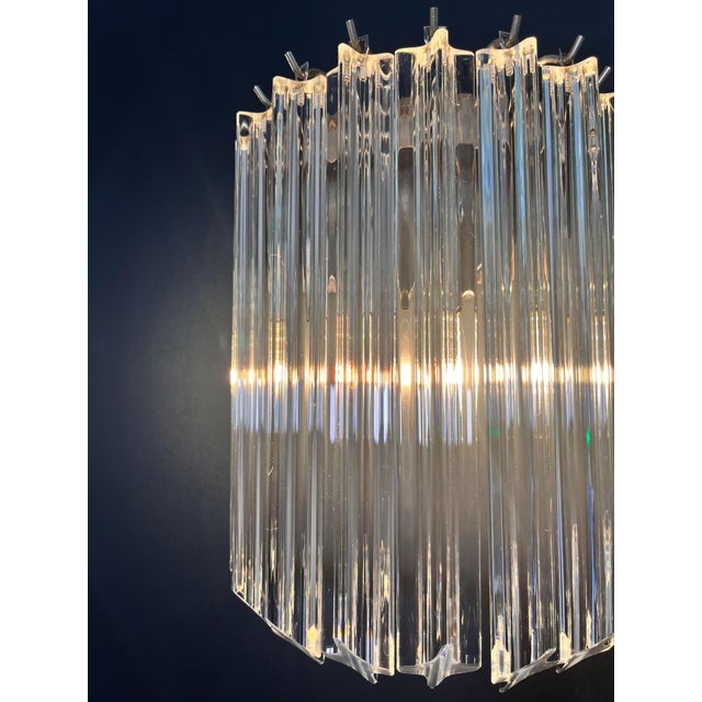 Vintage Clear Murano Glass Quadriedri Wall Sconces, 1990, Set of 2 For Sale - Image 12 of 14