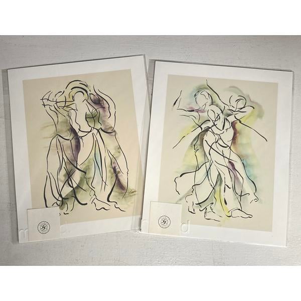 Semi Abstract Figurative Giclee Reproduction Prints - Set of 2 For Sale - Image 4 of 6