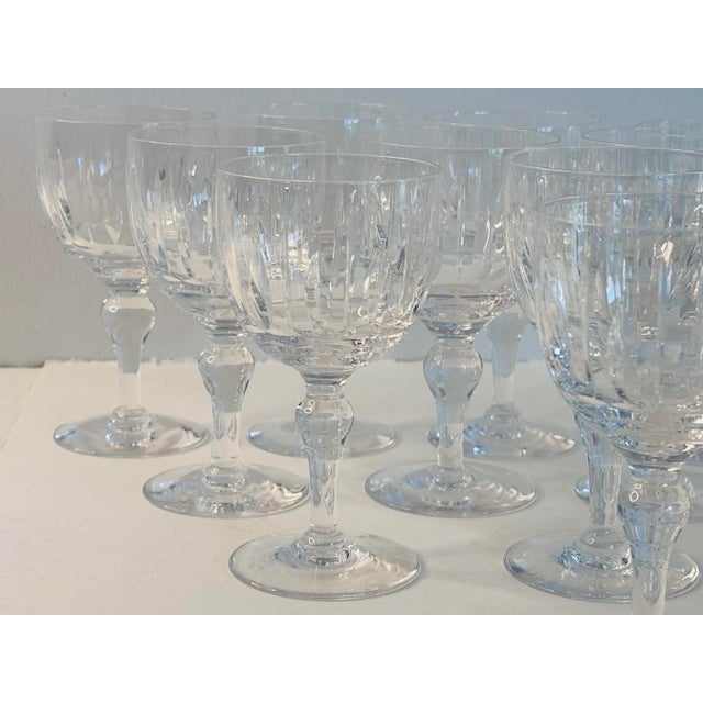 Transparent Vintage 1950s Stuart Crystal England Small Wine Stems, Set of 13 For Sale - Image 8 of 9
