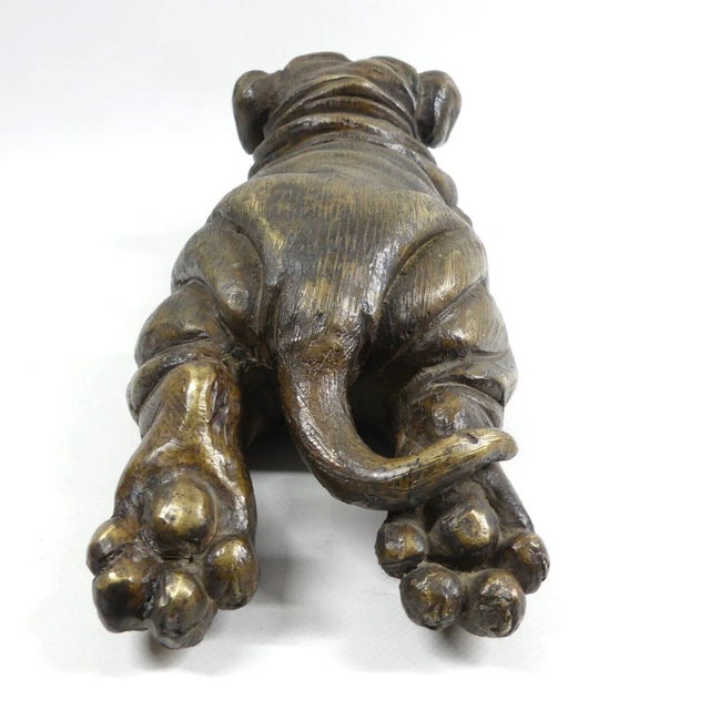 Large Bronze Bulldog Sculpture, 1970s For Sale - Image 5 of 8