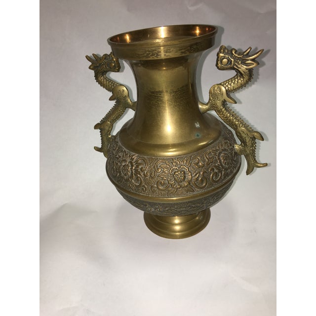 Dragons Handle Brass Vase Chairish