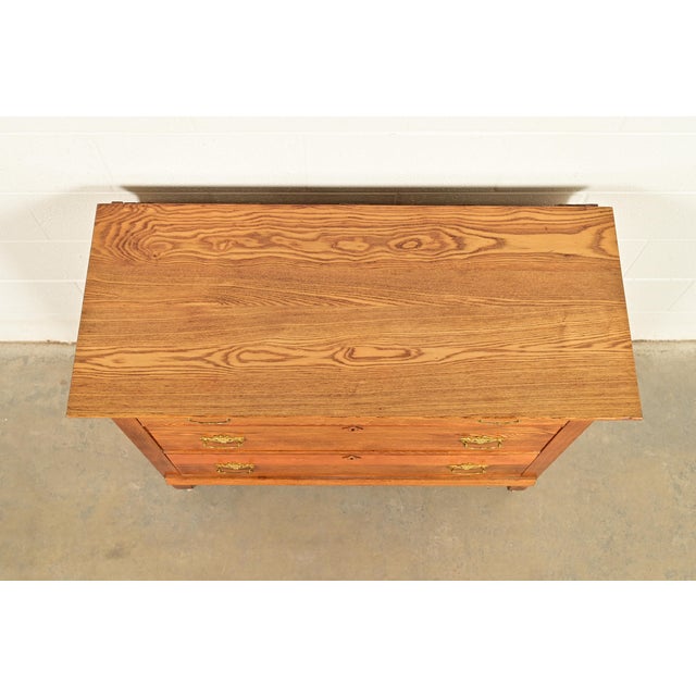 Antique Victorian Carved Oak Dresser or Chest of Drawers, Circa 1890s For Sale - Image 11 of 14