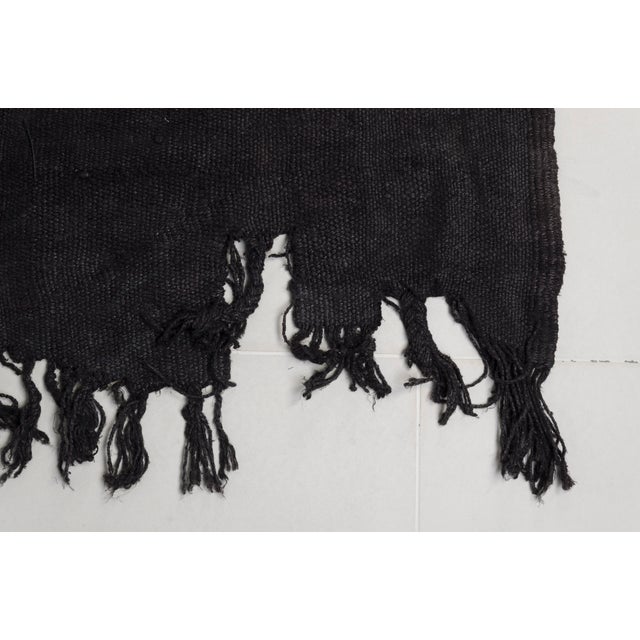 Turkish Vintage Black Turkish Hemp Kilim For Sale - Image 3 of 10