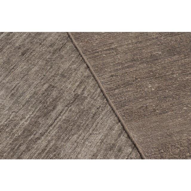 Beige Rug & Kilim’s Oversized Modern Textural Rug in Brown, Gray and Beige Striae - 12x16 For Sale - Image 8 of 8