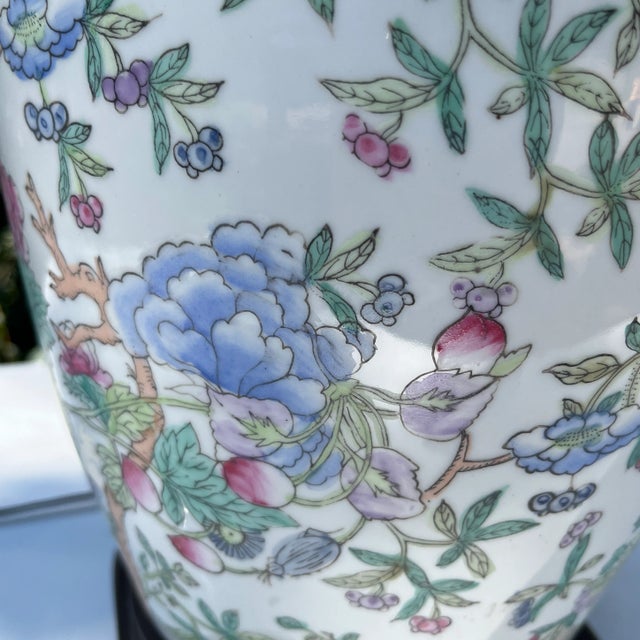 Ginger Jar Chinese Famille Rose Lamp For Sale In Atlanta - Image 6 of 12