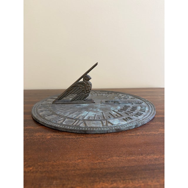 Vintage English Country Iron Garden Sundial "Grow Old Along With Me" For Sale In South Bend - Image 6 of 7