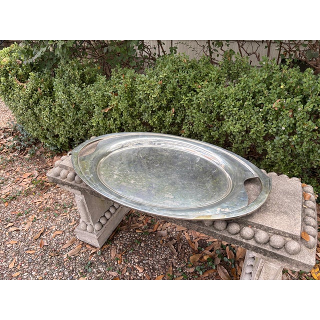 1960s Scandinavian Modern Nickel Silver Tray For Sale - Image 9 of 12