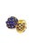 Bochic “Orient” Vintage Retro Bubble Sapphire Earrings Set 18K Gold & Silver For Sale - Image 4 of 7