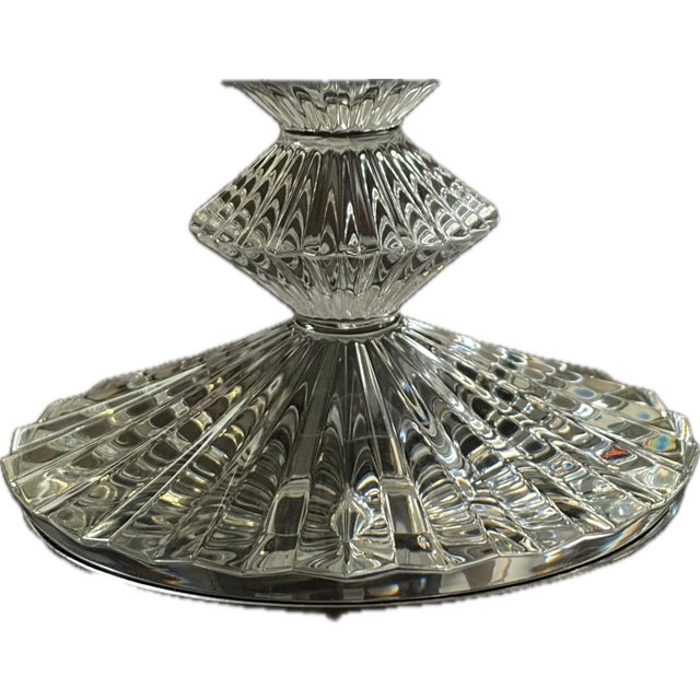Glass Rare Baccarat "Mille Nuits" 12.5" Pedestal Cake Stand – Designed by Mathias – Discontinued For Sale - Image 7 of 11