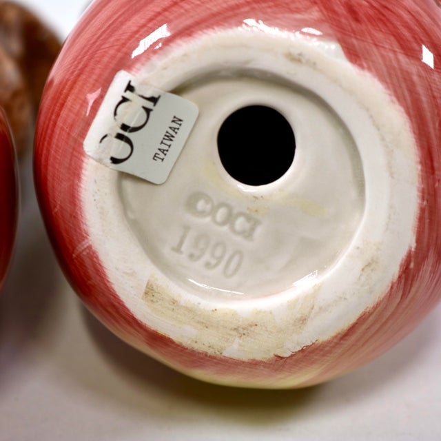 1990 Fitz and Floyd Ceramic Squirrel Candle Holders For Sale - Image 9 of 9