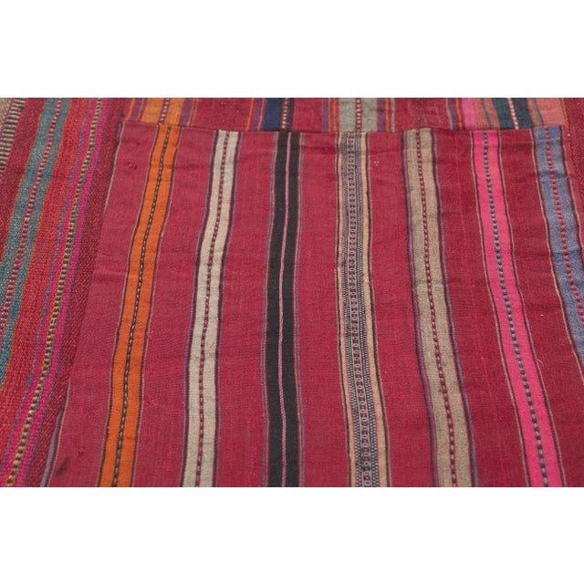 Mid 20th Century Rustic Vintage Turkish Striped Kilim Rug - 05'05 X 07'06 For Sale - Image 5 of 11