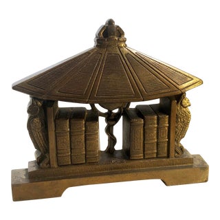 Vintage Art Deco Folding Metal Book Stand Book End For Sale