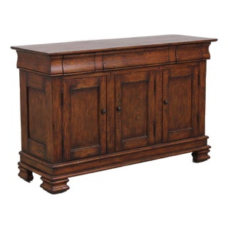 English Hand Crafted Distressed Oak Sideboard Cabinet For Sale