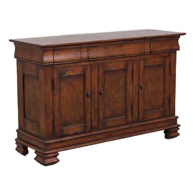English Hand Crafted Distressed Oak Sideboard Cabinet For Sale