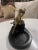 Antique French Art Deco Bronze Harlequin Posing on Marble Pedestal Ashtray For Sale - Image 10 of 10