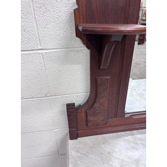 Victorian Antique Late 1800s Victorian Eastlake Marble Top Walnut Dresser For Sale - Image 3 of 13