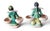 Set Mid Century Modern Asian man & woman Kaye Of Hollywood Ceramic Planter Figurines, c1950s. Man missing hat. Otherwise...