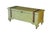 This rectangular blanket chest combines vintage charm with functional mobility, featuring a distressed green painted...