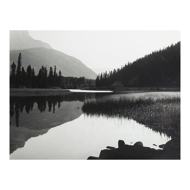 Late 20th Century Photograph Mountain Lake Reflection For Sale